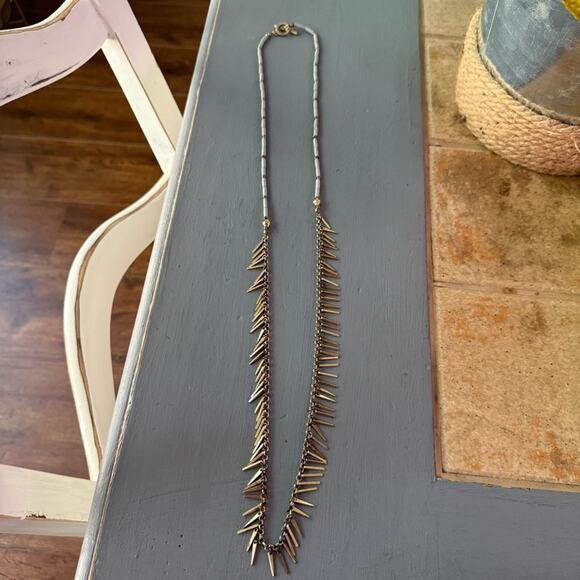 Jenny Bird Long Gold Tone Fringe Necklace - Picture 7 of 11